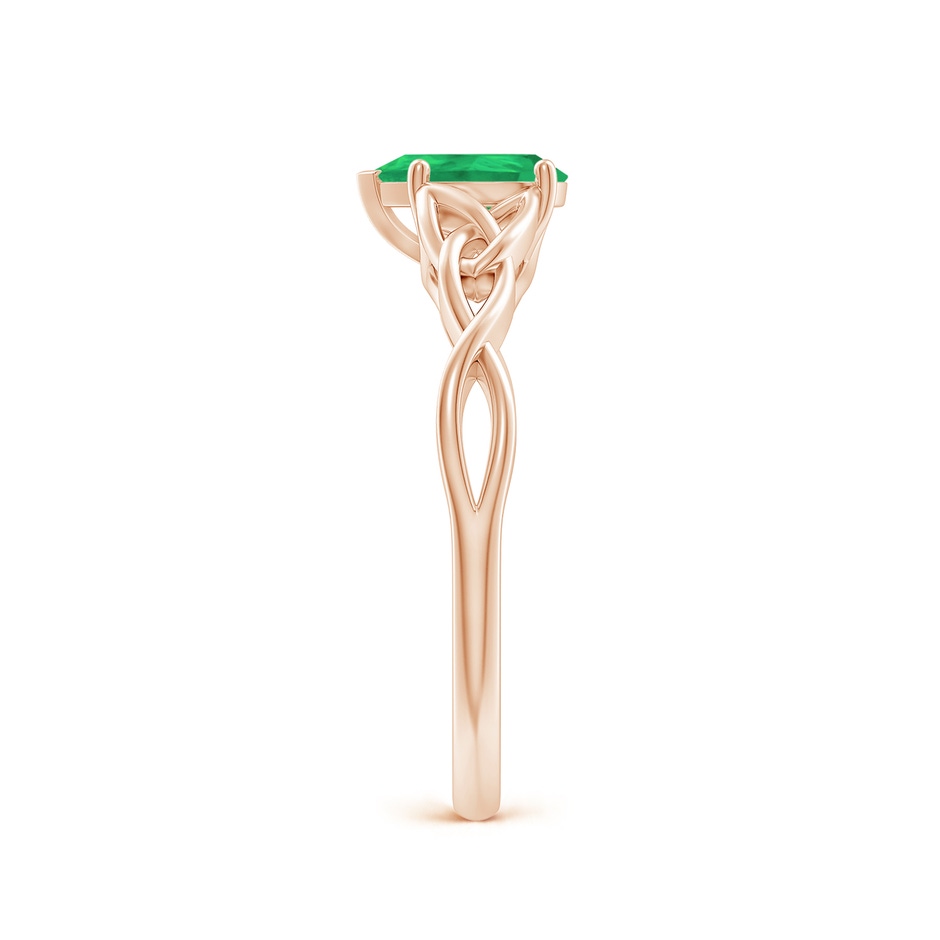7x5mm A Pear-Shaped Emerald Celtic Knot Engagement Ring in Rose Gold side 299