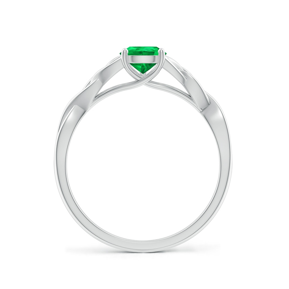 7x5mm AAA Pear-Shaped Emerald Celtic Knot Engagement Ring in 18K White Gold side 199