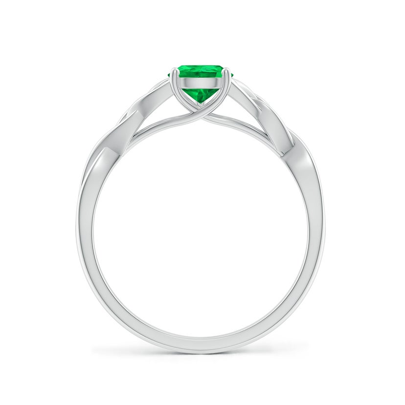 Silvershake Sterling Silver Celtic Knot Ring With 7x5mm Natural Emerald Green Agate - Octagon Shape