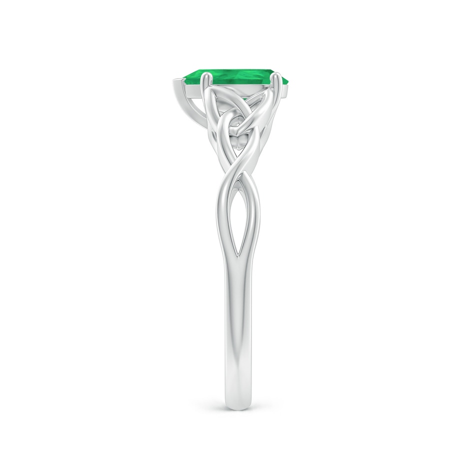 8x6mm A Pear-Shaped Emerald Celtic Knot Engagement Ring in White Gold side 299