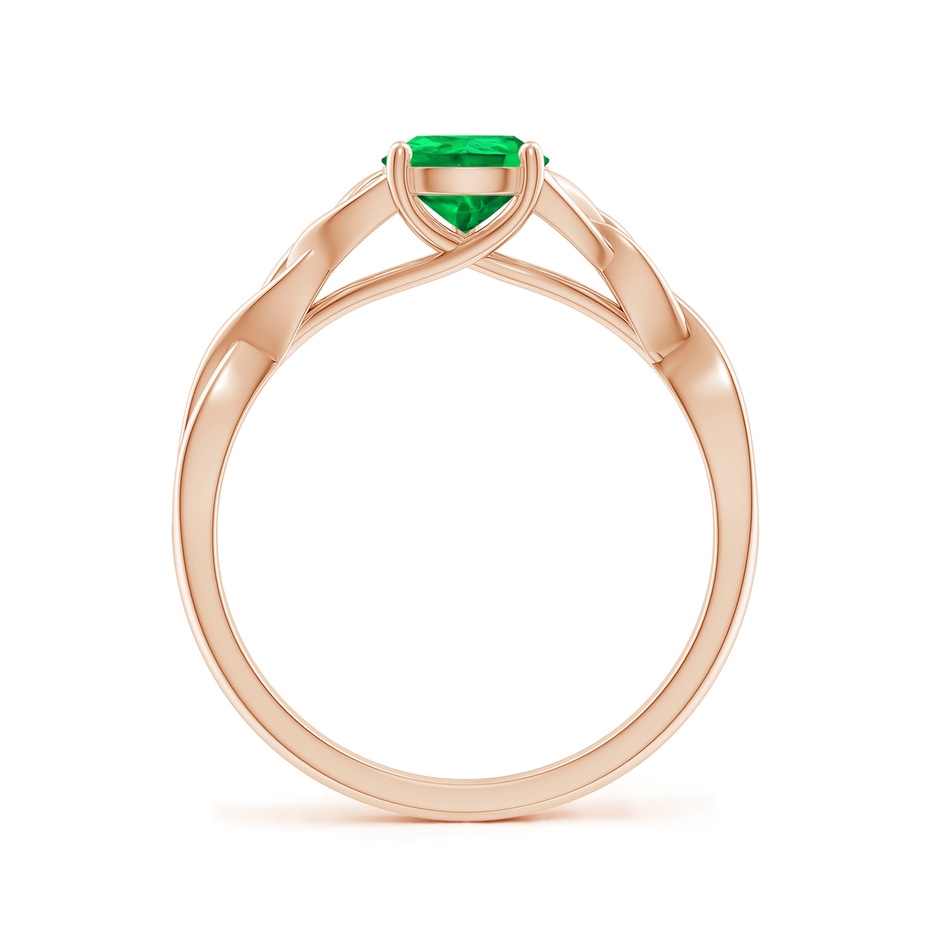 8x6mm AAA Pear-Shaped Emerald Celtic Knot Engagement Ring in Rose Gold side 199