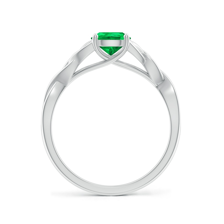 8x6mm AAA Pear-Shaped Emerald Celtic Knot Engagement Ring in White Gold side 199
