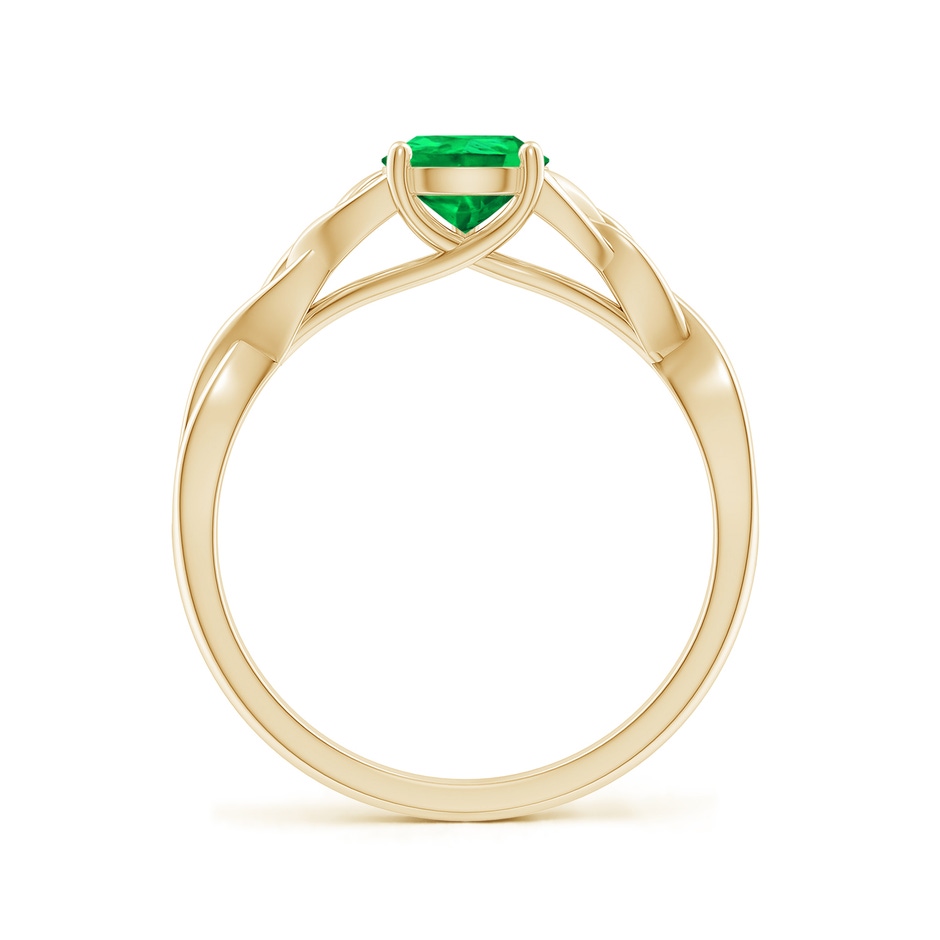 8x6mm AAA Pear-Shaped Emerald Celtic Knot Engagement Ring in Yellow Gold side 199