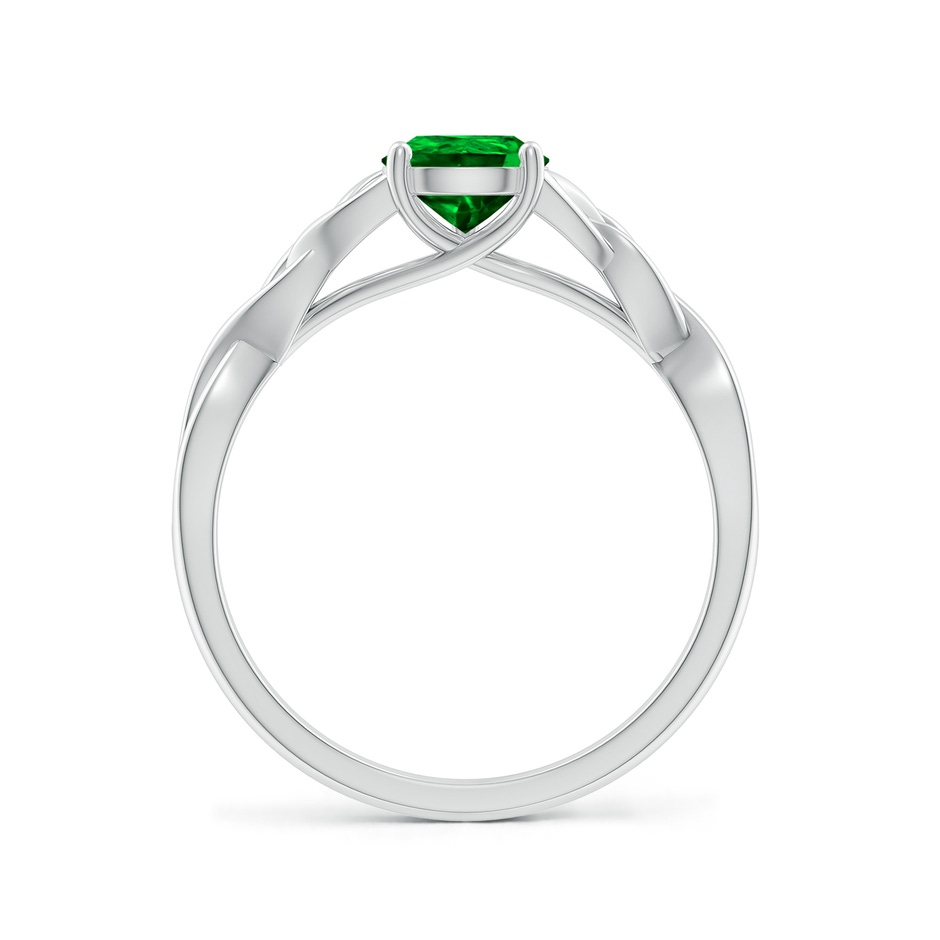 8x6mm AAAA Pear-Shaped Emerald Celtic Knot Engagement Ring in P950 Platinum side 199