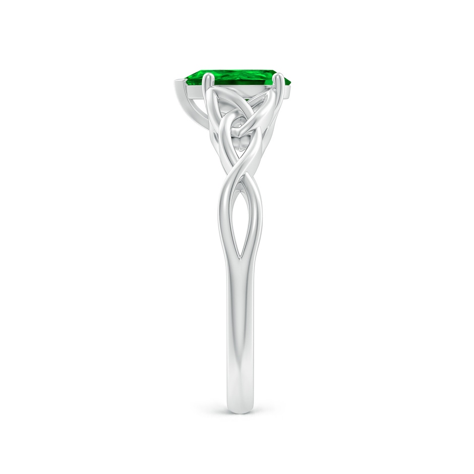 8x6mm AAAA Pear-Shaped Emerald Celtic Knot Engagement Ring in P950 Platinum side 299