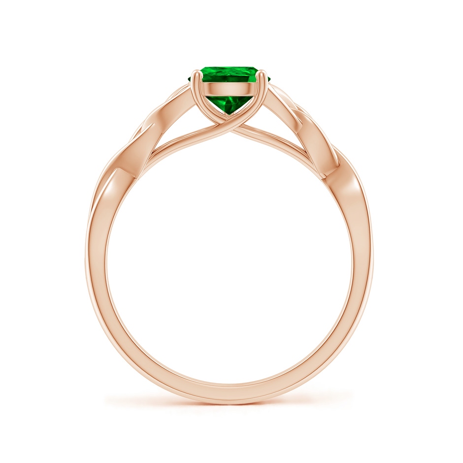 8x6mm AAAA Pear-Shaped Emerald Celtic Knot Engagement Ring in Rose Gold side 199