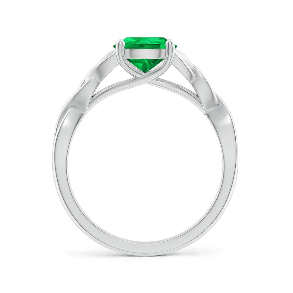 9x7mm AAA Pear-Shaped Emerald Celtic Knot Engagement Ring in White Gold side 199