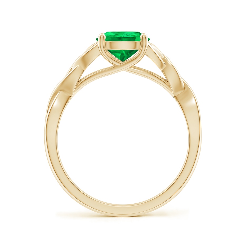 9x7mm AAA Pear-Shaped Emerald Celtic Knot Engagement Ring in Yellow Gold side 199