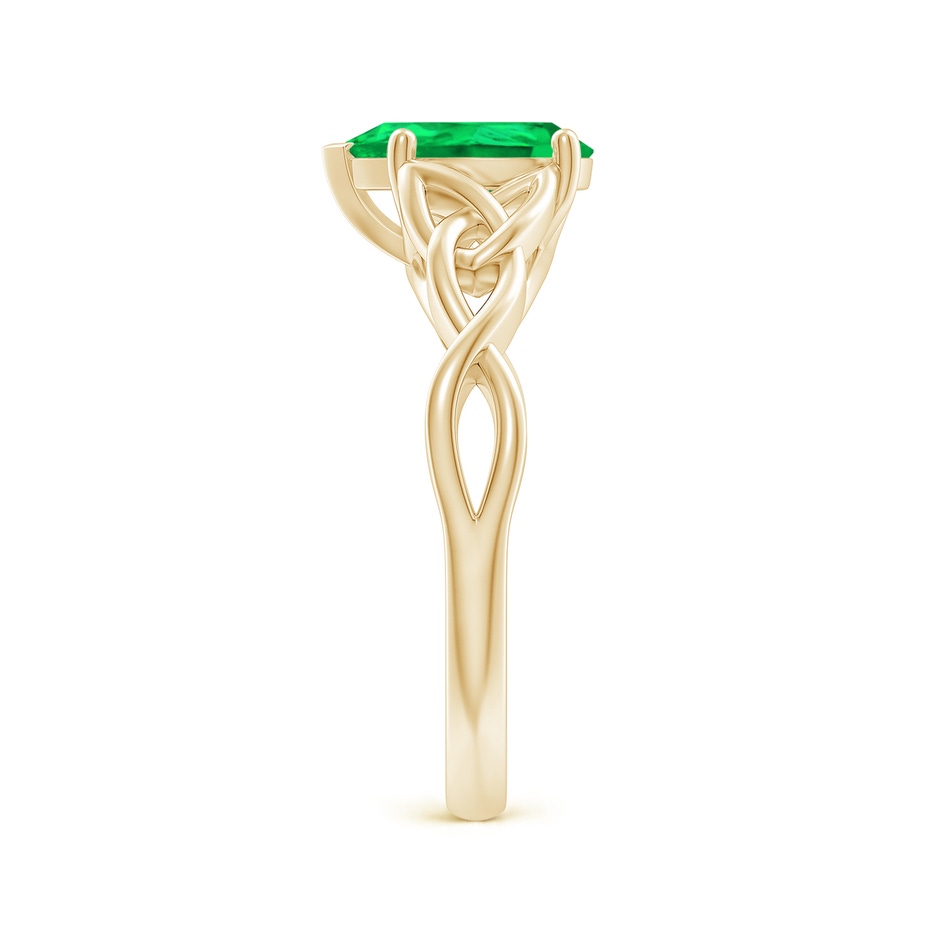 9x7mm AAA Pear-Shaped Emerald Celtic Knot Engagement Ring in Yellow Gold side 299