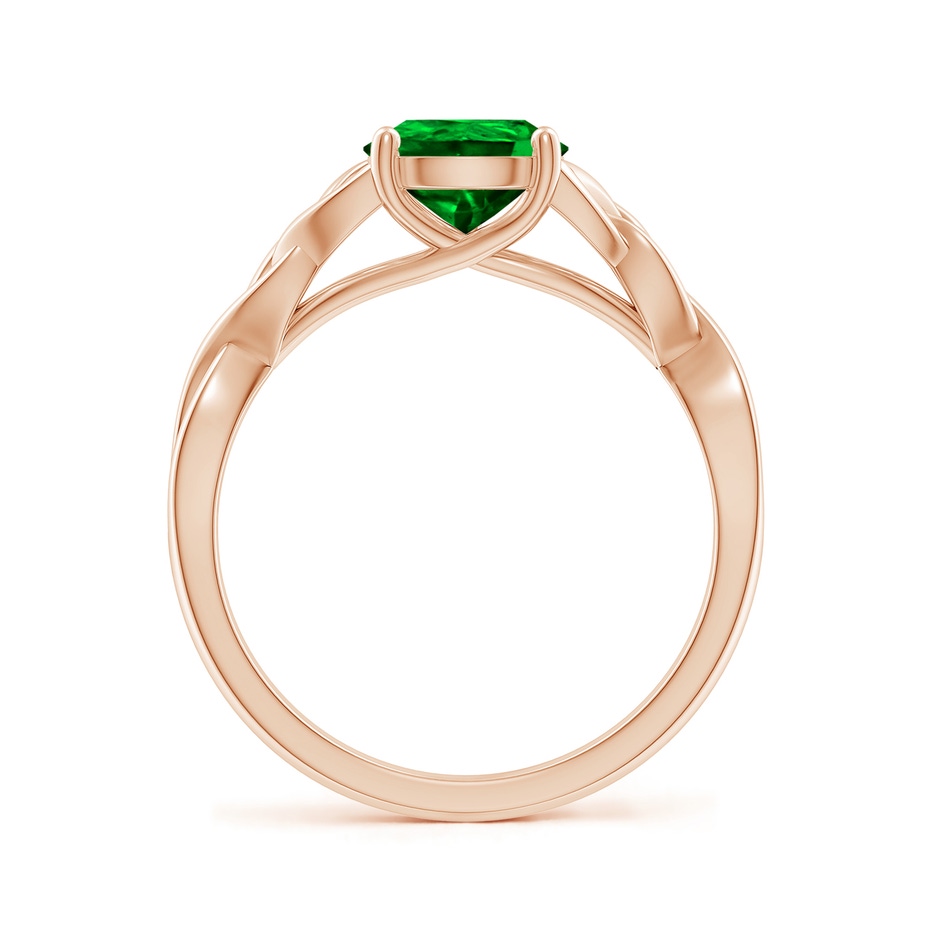 9x7mm AAAA Pear-Shaped Emerald Celtic Knot Engagement Ring in 18K Rose Gold side 199