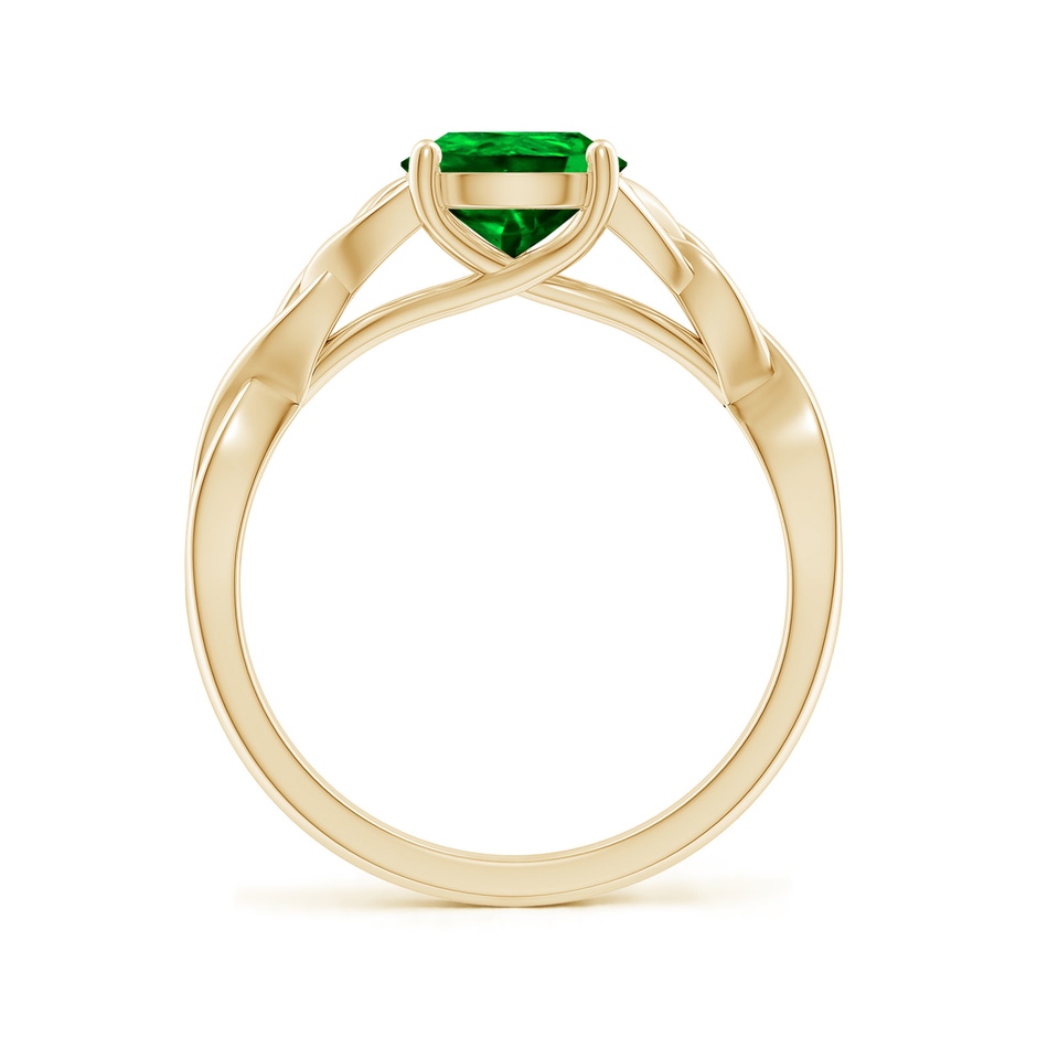 9x7mm AAAA Pear-Shaped Emerald Celtic Knot Engagement Ring in Yellow Gold side 199