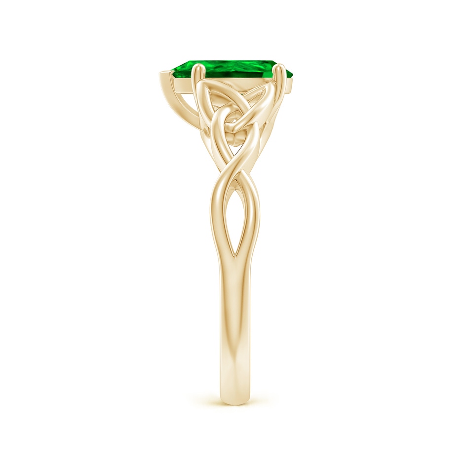 9x7mm AAAA Pear-Shaped Emerald Celtic Knot Engagement Ring in Yellow Gold side 299