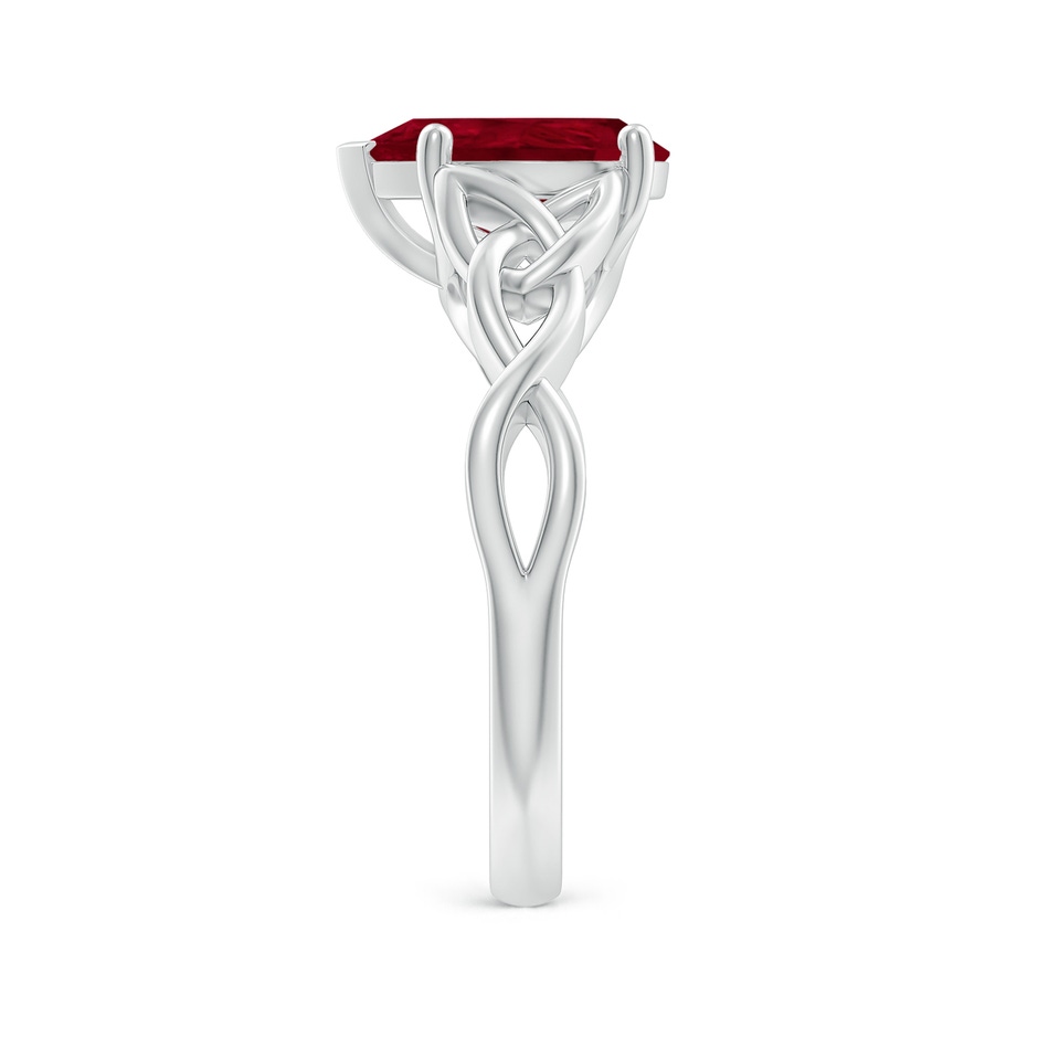 10x8mm AA Pear-Shaped Ruby Celtic Knot Engagement Ring in P950 Platinum side 299