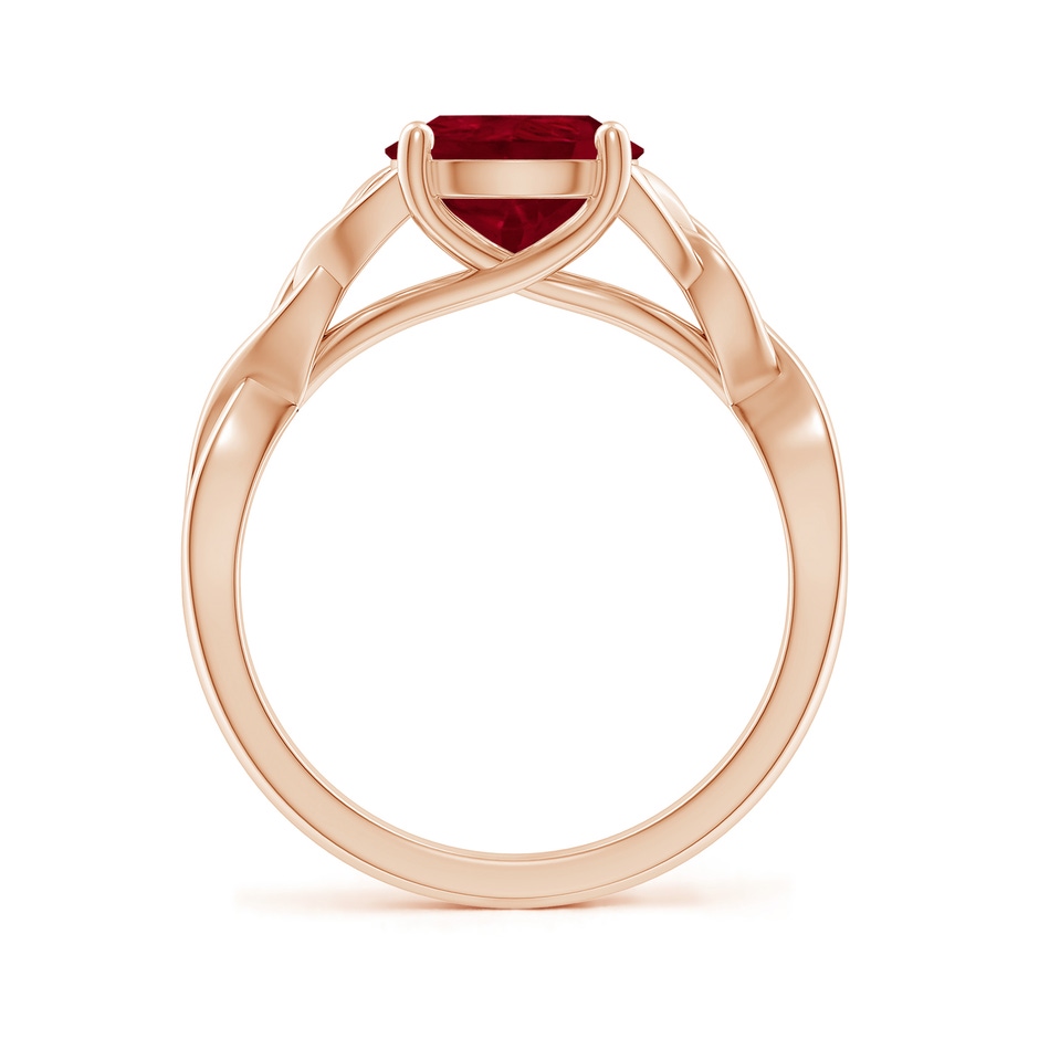 10x8mm AA Pear-Shaped Ruby Celtic Knot Engagement Ring in Rose Gold side 199