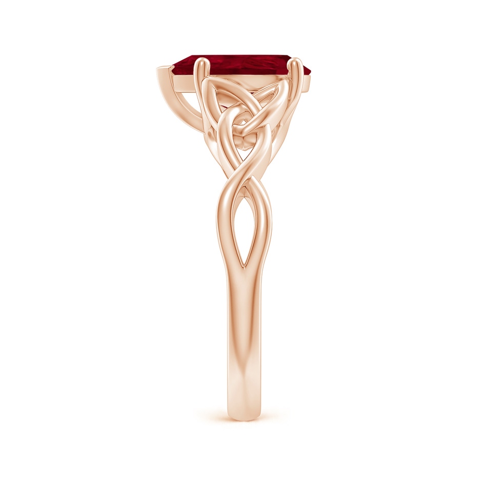 10x8mm AA Pear-Shaped Ruby Celtic Knot Engagement Ring in Rose Gold side 299
