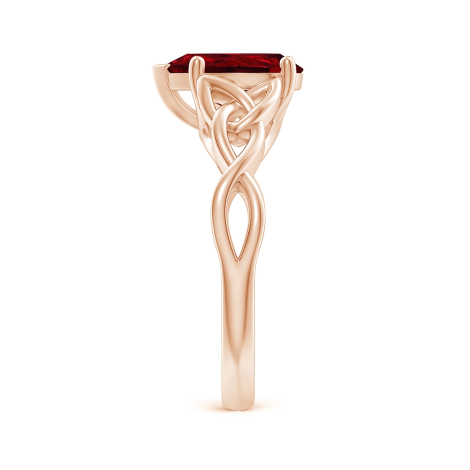 10x8mm AAAA Pear-Shaped Ruby Celtic Knot Engagement Ring in Rose Gold side 299