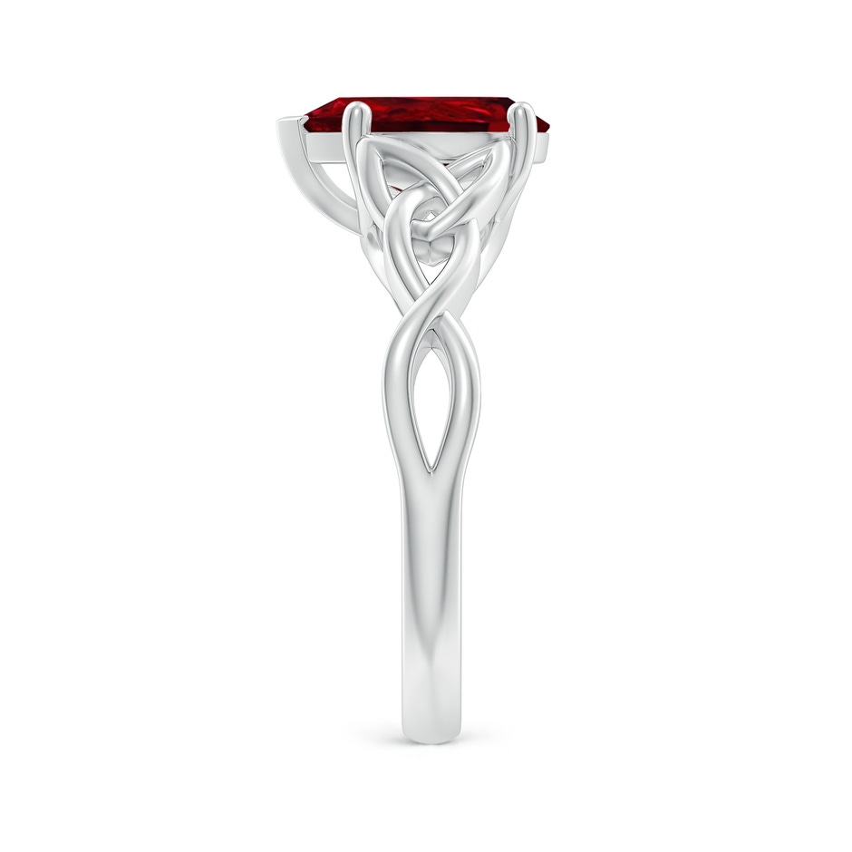 10x8mm AAAA Pear-Shaped Ruby Celtic Knot Engagement Ring in White Gold side 299