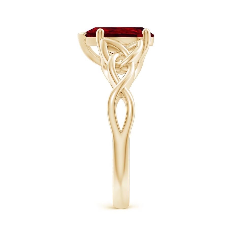 10x8mm AAAA Pear-Shaped Ruby Celtic Knot Engagement Ring in Yellow Gold side 299