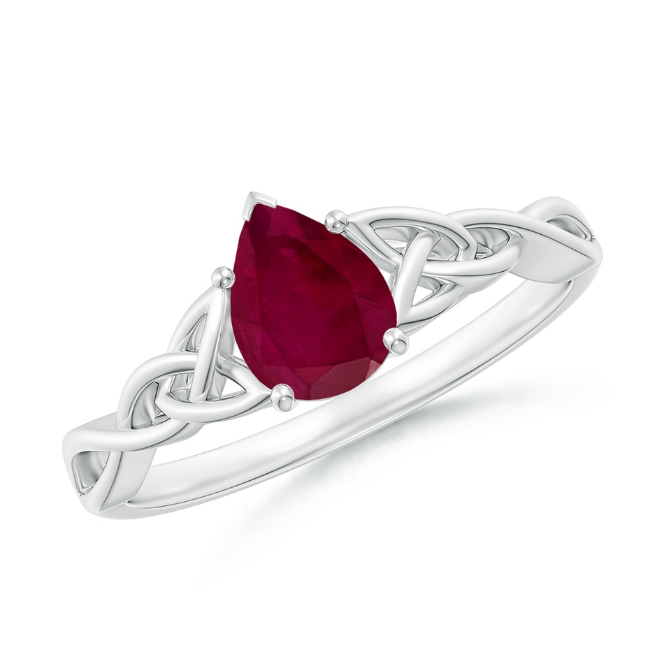 7x5mm A Pear-Shaped Ruby Celtic Knot Engagement Ring in P950 Platinum 