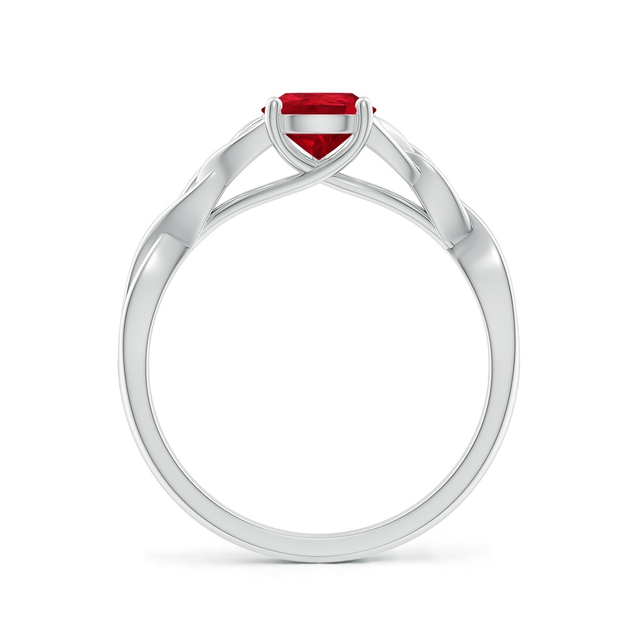 8x6mm AAA Pear-Shaped Ruby Celtic Knot Engagement Ring in White Gold side 199