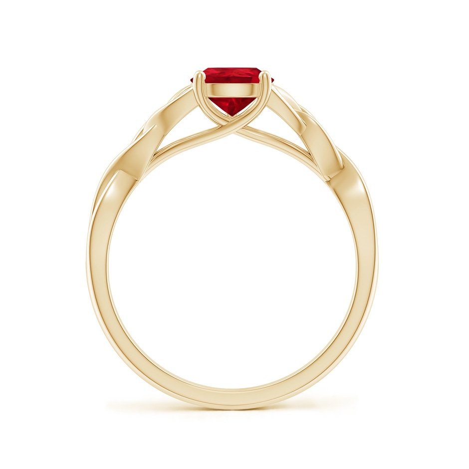 8x6mm AAA Pear-Shaped Ruby Celtic Knot Engagement Ring in Yellow Gold side 199