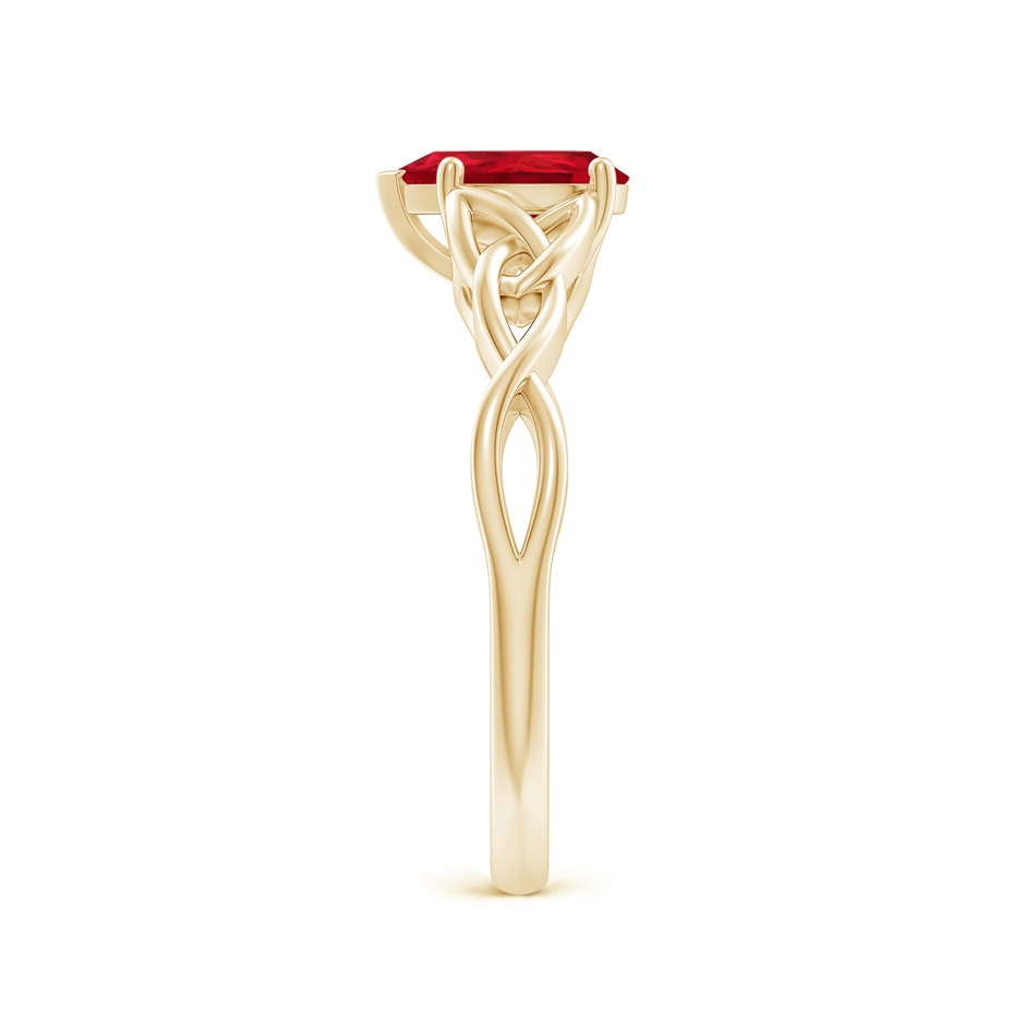 8x6mm AAA Pear-Shaped Ruby Celtic Knot Engagement Ring in Yellow Gold side 299