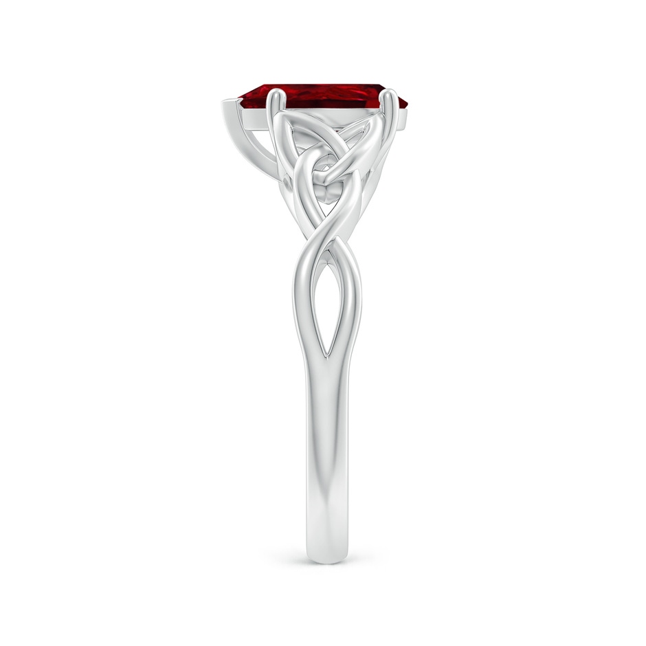 9x7mm AAAA Pear-Shaped Ruby Celtic Knot Engagement Ring in P950 Platinum side 299