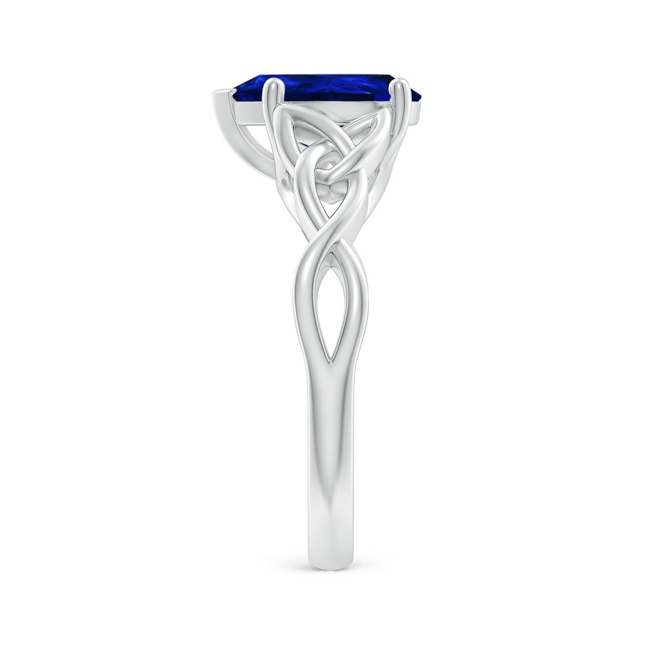 10x8mm AAAA Pear-Shaped Blue Sapphire Celtic Knot Engagement Ring in P950 Platinum side 299