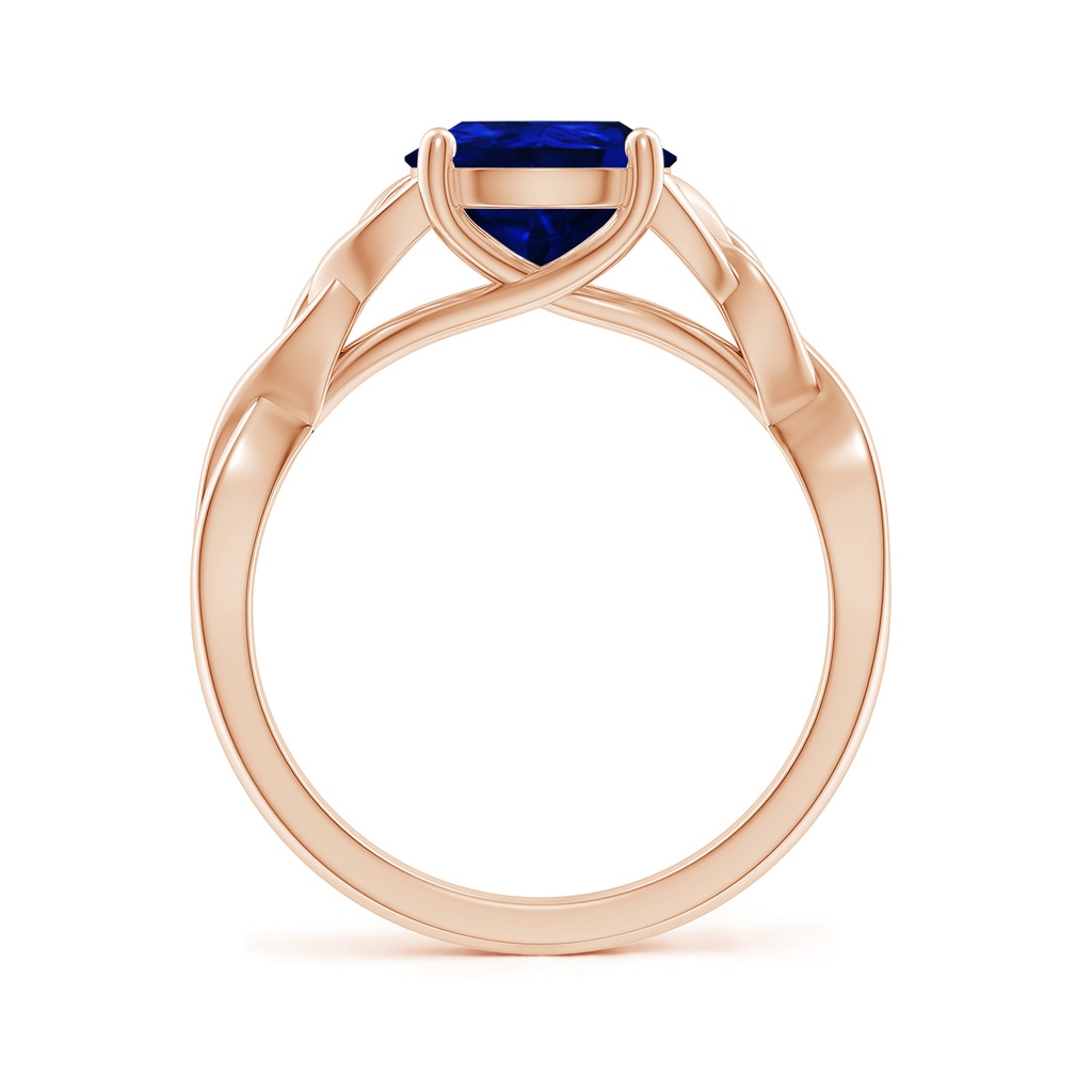 10x8mm Lab-Grown Pear-Shaped Blue Sapphire Celtic Knot Engagement Ring in Rose Gold - side 199