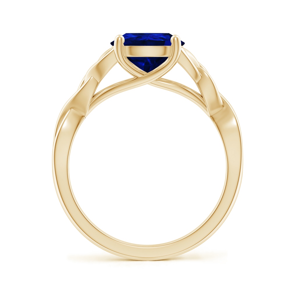 10x8mm Lab-Grown Pear-Shaped Blue Sapphire Celtic Knot Engagement Ring in Yellow Gold - side 199