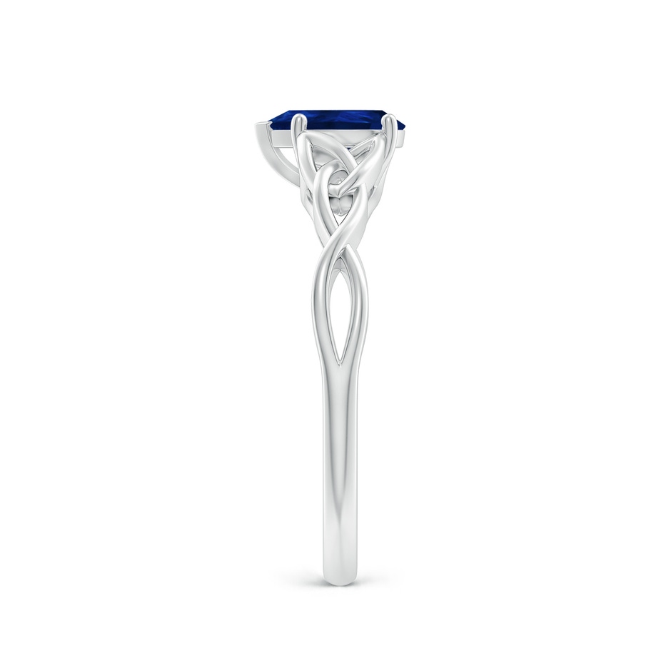 7x5mm AA Pear-Shaped Blue Sapphire Celtic Knot Engagement Ring in 9K White Gold side 299