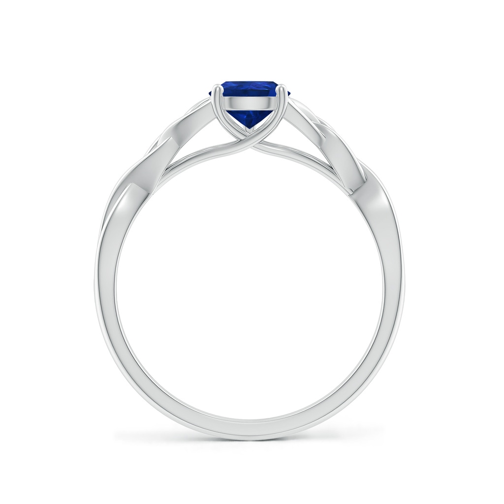7x5mm AAA Pear-Shaped Blue Sapphire Celtic Knot Engagement Ring in 18K White Gold - side 199