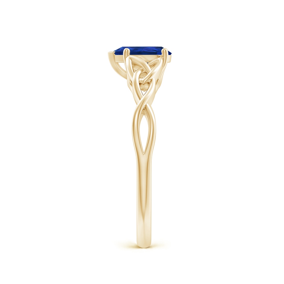 7x5mm AAA Pear-Shaped Blue Sapphire Celtic Knot Engagement Ring in Yellow Gold side 299