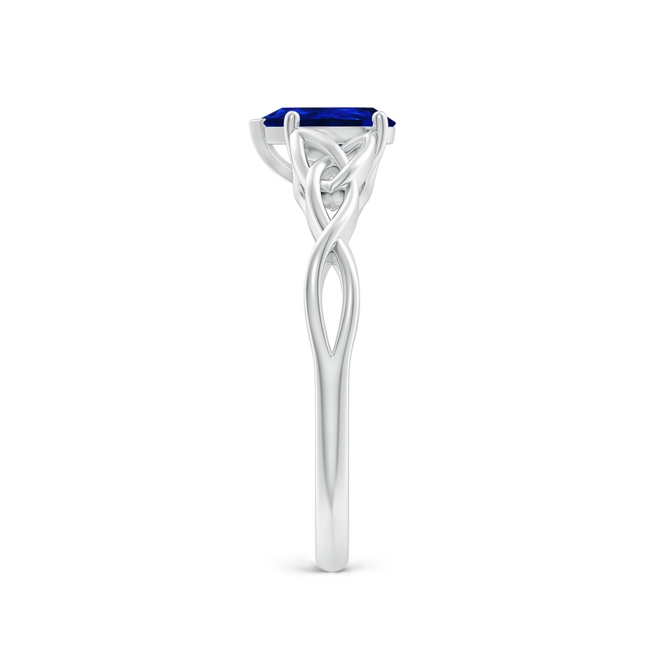 7x5mm Lab-Grown Pear-Shaped Blue Sapphire Celtic Knot Engagement Ring in P950 Platinum side 299