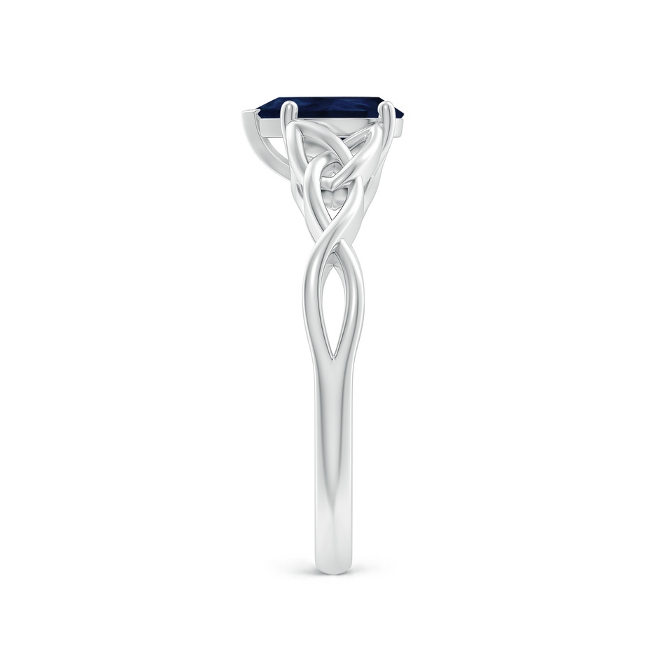 8x6mm A Pear-Shaped Blue Sapphire Celtic Knot Engagement Ring in White Gold side 299