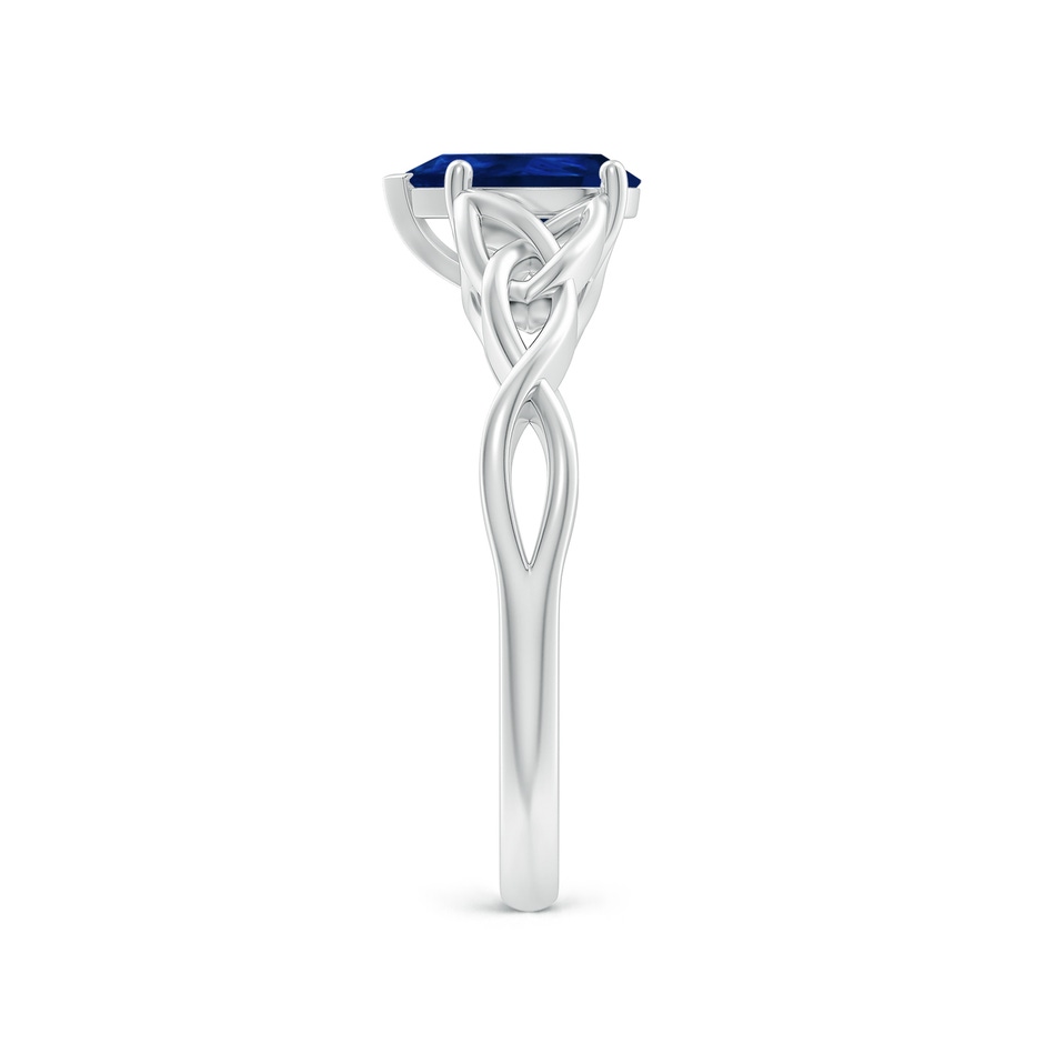 8x6mm AA Pear-Shaped Blue Sapphire Celtic Knot Engagement Ring in White Gold side 299