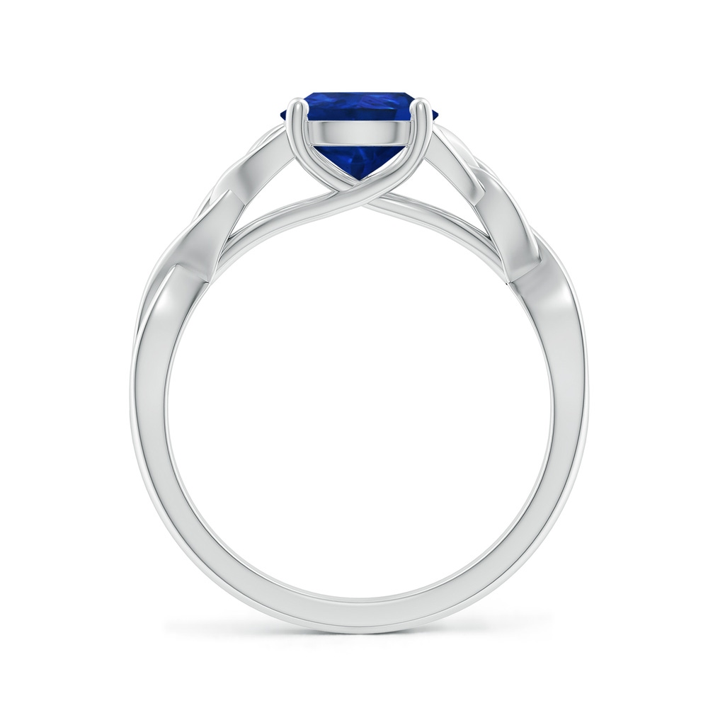9x7mm AAA Pear-Shaped Blue Sapphire Celtic Knot Engagement Ring in White Gold - side 199