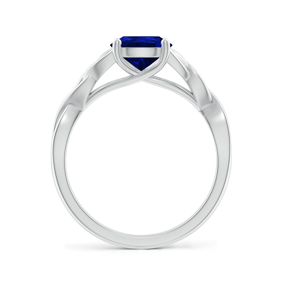 9x7mm Lab-Grown Pear-Shaped Blue Sapphire Celtic Knot Engagement Ring in 18K White Gold side 199