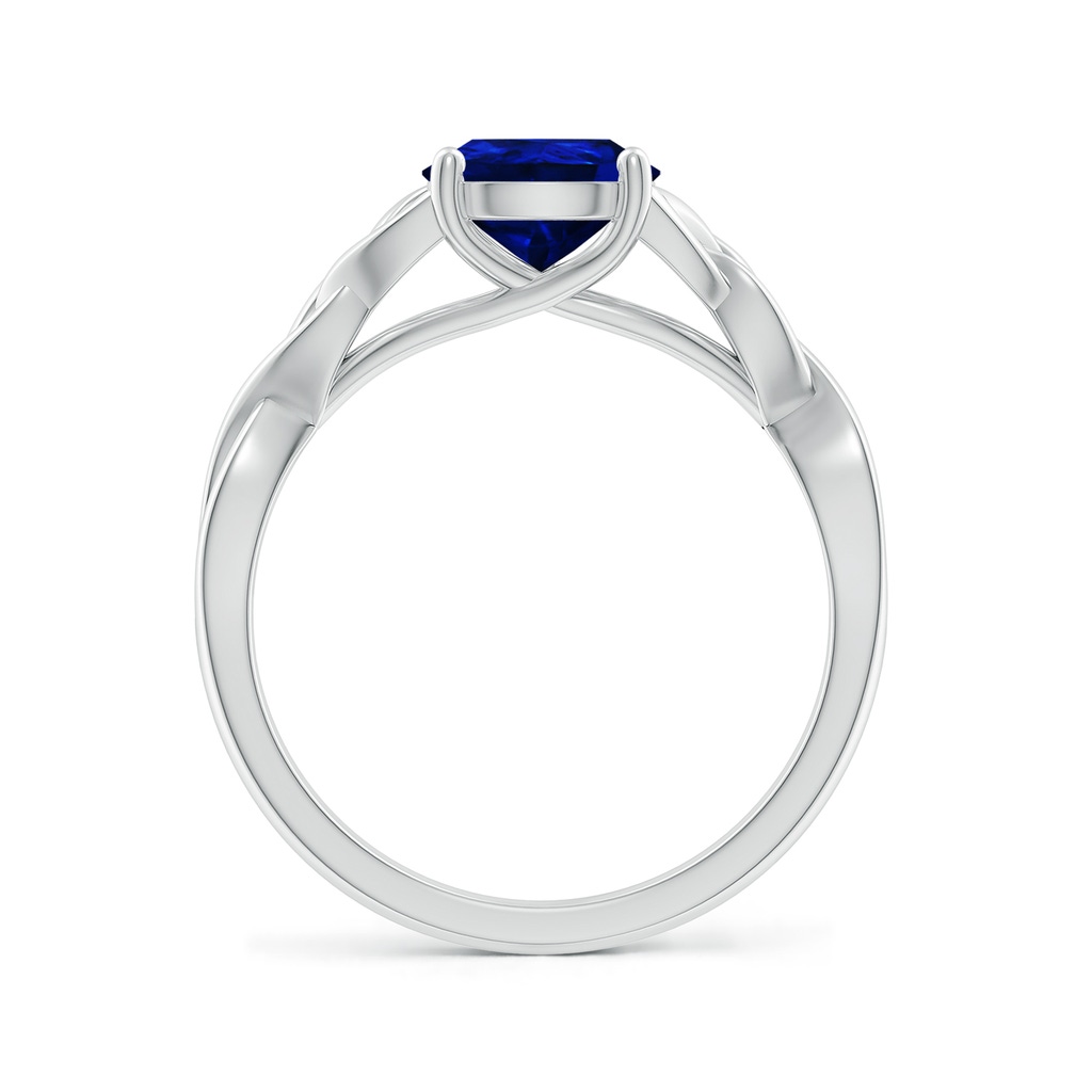 9x7mm Lab-Grown Pear-Shaped Blue Sapphire Celtic Knot Engagement Ring in White Gold - side 199