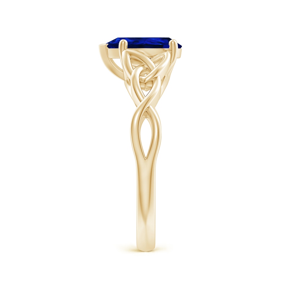 9x7mm AAAA Pear-Shaped Blue Sapphire Celtic Knot Engagement Ring in Yellow Gold side 299