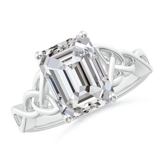 10x7.5mm IJI1I2 Emerald-Cut Diamond Celtic Knot Engagement Ring in P950 Platinum