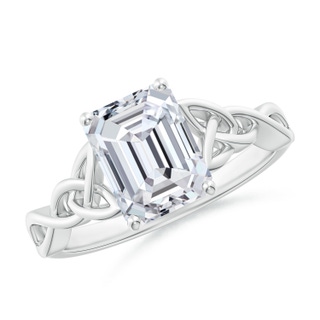 8.5x6.5mm HSI2 Emerald-Cut Diamond Celtic Knot Engagement Ring in P950 Platinum