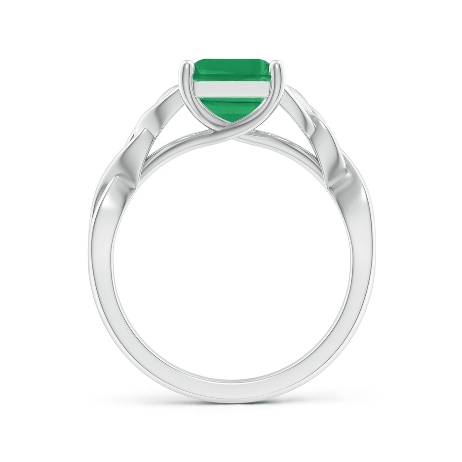 10x8mm A Emerald-Cut Emerald Celtic Knot Engagement Ring in White Gold side 199