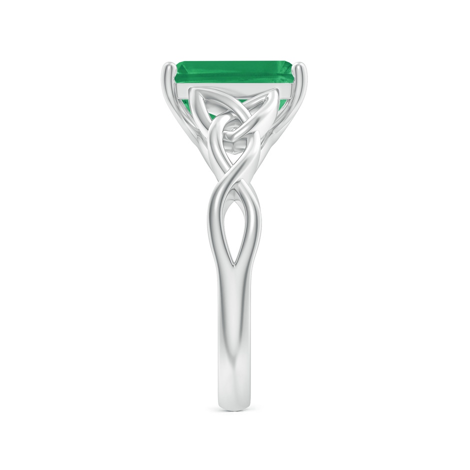 10x8mm A Emerald-Cut Emerald Celtic Knot Engagement Ring in White Gold side 299