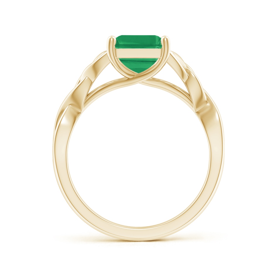 10x8mm A Emerald-Cut Emerald Celtic Knot Engagement Ring in Yellow Gold side 199