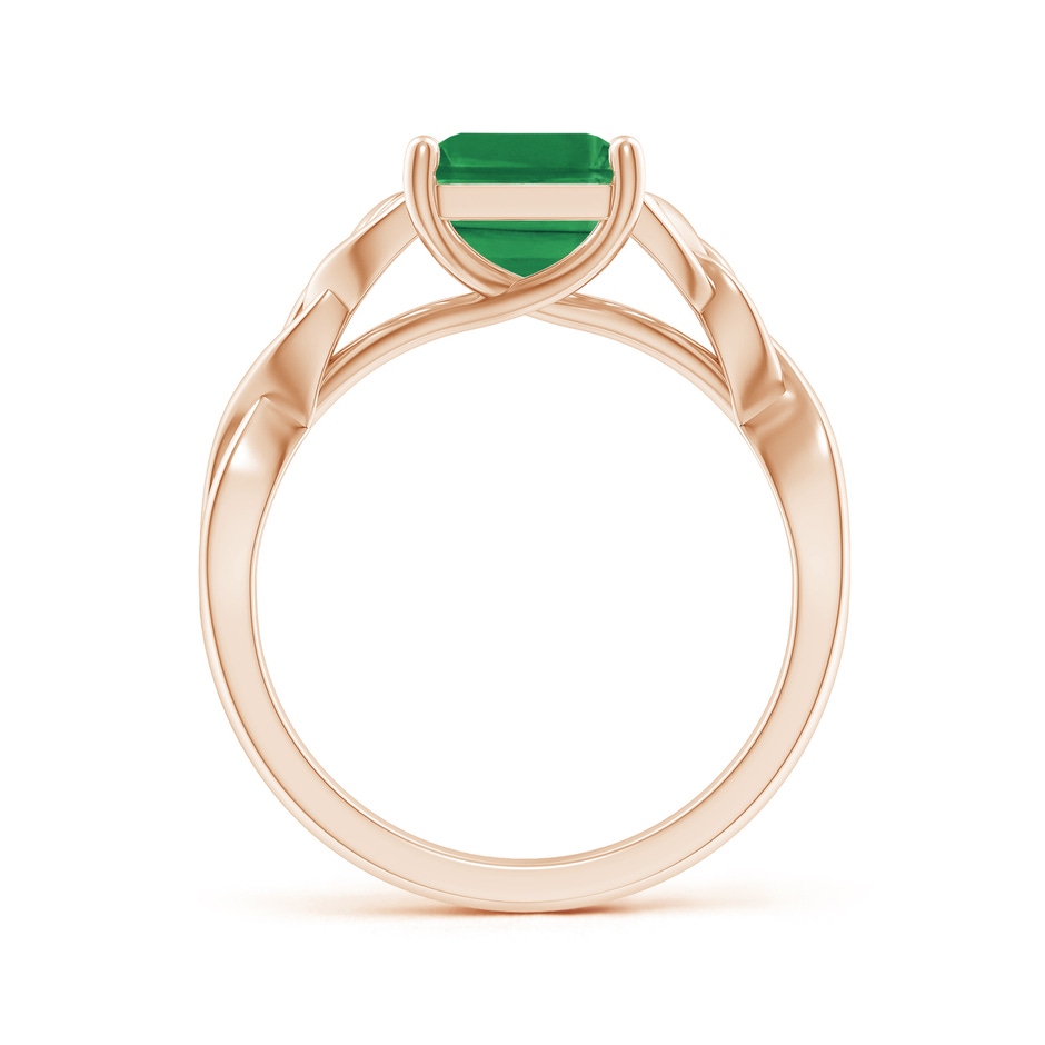 10x8mm AA Emerald-Cut Emerald Celtic Knot Engagement Ring in 18K Rose Gold side 199
