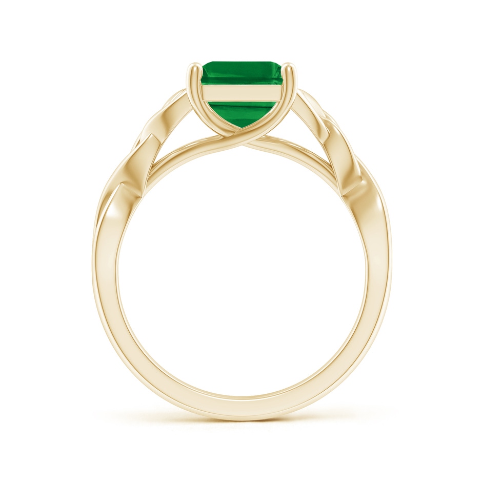 10x8mm AAA Emerald-Cut Emerald Celtic Knot Engagement Ring in Yellow Gold side 199