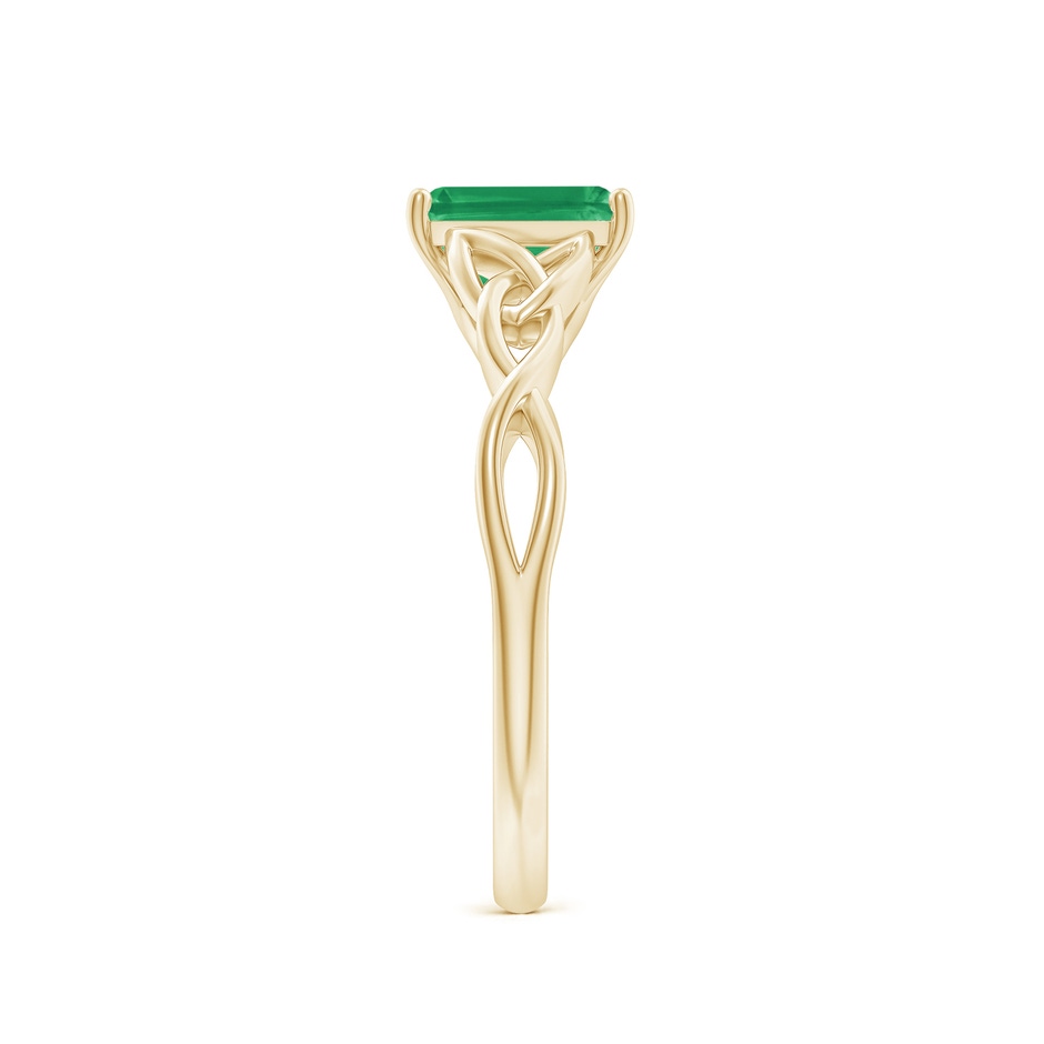7x5mm A Emerald-Cut Emerald Celtic Knot Engagement Ring in Yellow Gold side 299