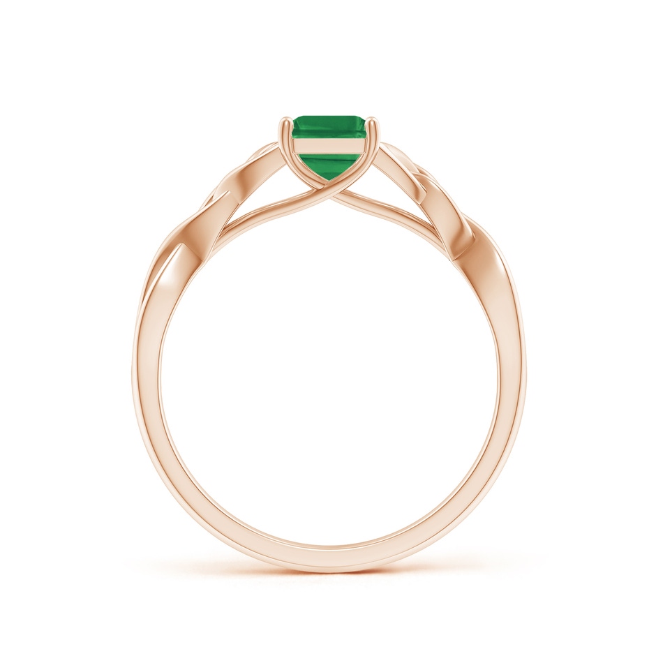 7x5mm AA Emerald-Cut Emerald Celtic Knot Engagement Ring in 18K Rose Gold side 199