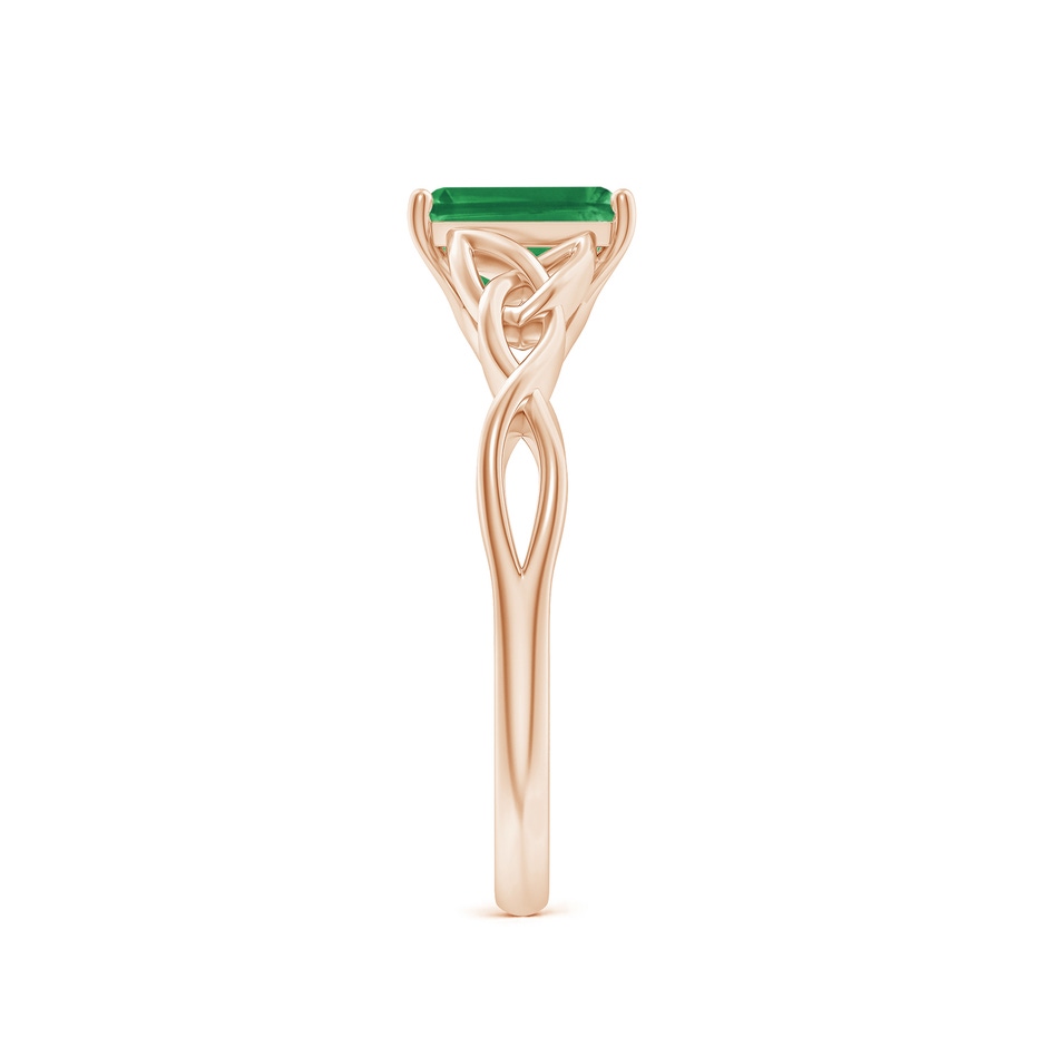 7x5mm AA Emerald-Cut Emerald Celtic Knot Engagement Ring in 18K Rose Gold side 299